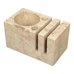 Italian Desk Accessory in Travertine by Fratelli Mannelli, 1970s