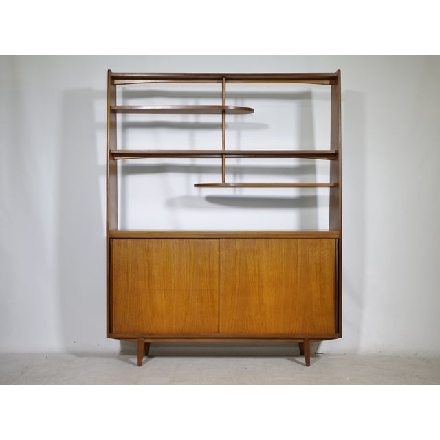 Mid-Century Modern Highboard with Kidney-Shaped Shelf inTeak, 1960s For Sale - Image 15 of 15