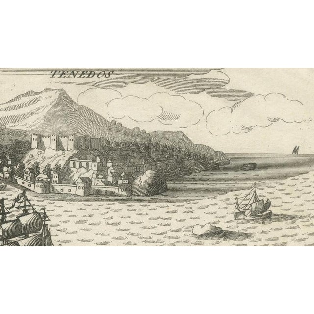 Black Antique St Eustatius Caribbean View with Ships Harbor, 1717 For Sale - Image 8 of 9