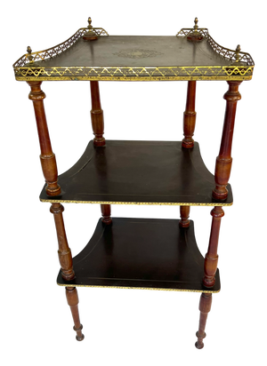 Napoleon III Side Table in Walnut and Brass