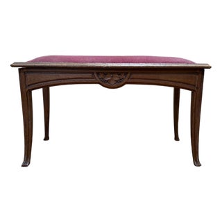 Art Nouveau Oak Piano Bench For Sale
