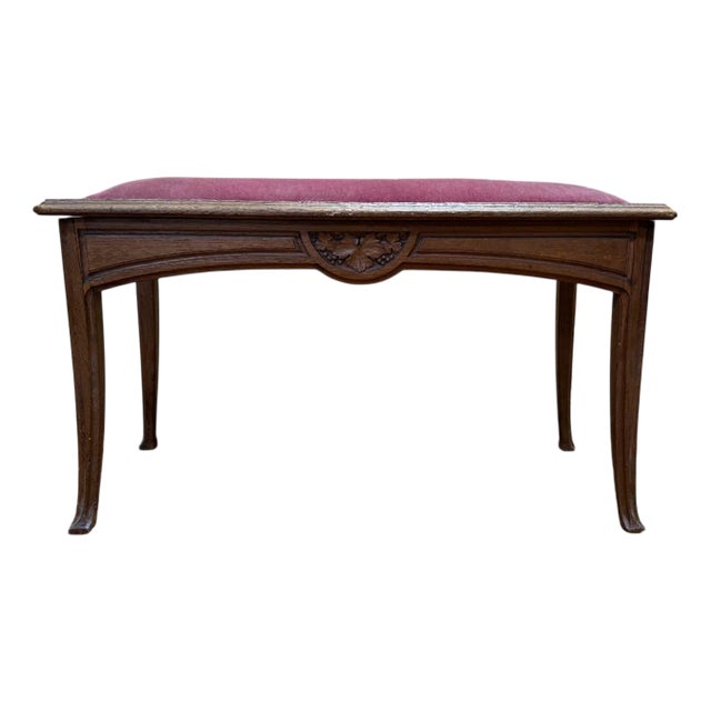 Art Nouveau Oak Piano Bench For Sale