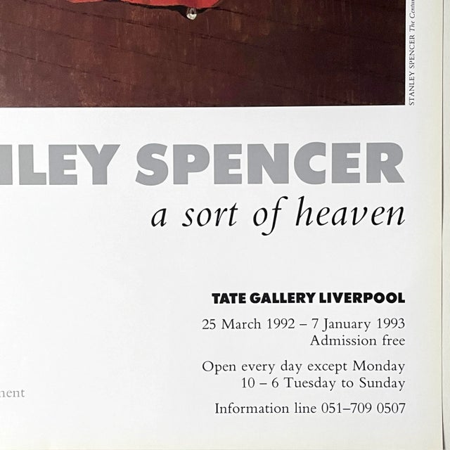 Contemporary Vintage 1993 Original Stanley Spencer Tate Gallery Liverpool Exhibition Poster For Sale - Image 3 of 4