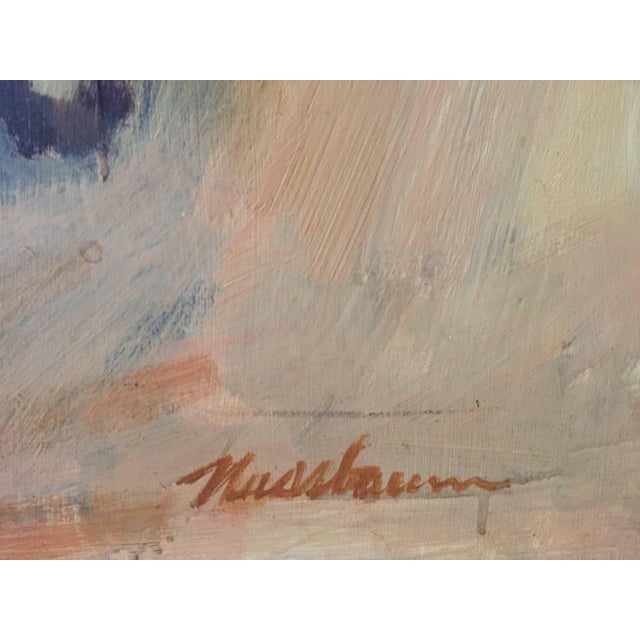 Modern Ervin B. Nussbaum, Large American Modernist Judaica Oil Painting Rabbinic Discussion For Sale - Image 3 of 8