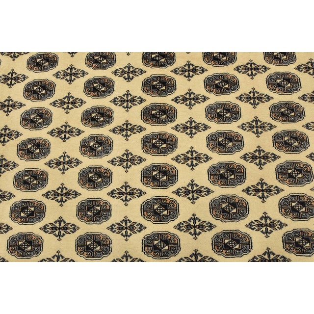 Bokhara Rug 8’11” X 11’8” Beige Wool Tribal Hand-Knotted Oriental Carpet For Sale In Philadelphia - Image 6 of 14