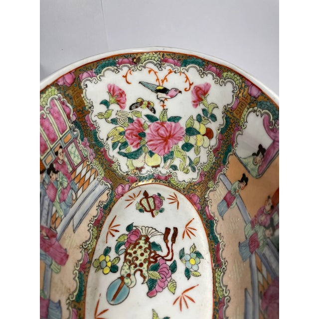 Ceramic Vintage Oval Famille Rose Cachepot For Sale - Image 7 of 8