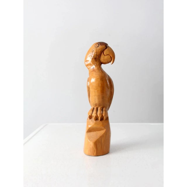 Vintage Hand Carved Wooden Parrot For Sale - Image 4 of 12