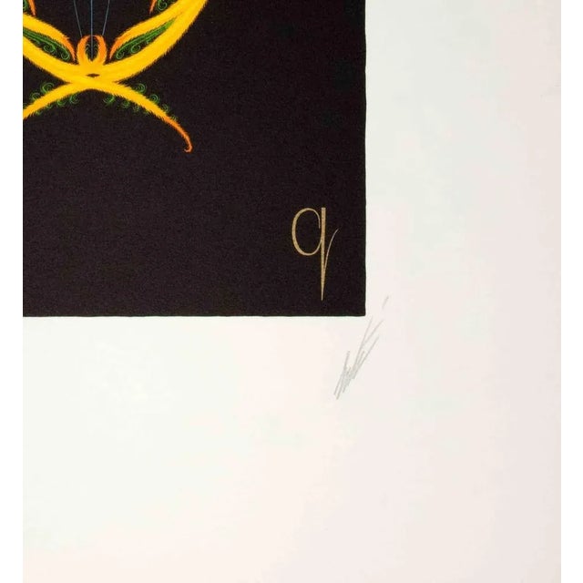 Modern Erté, Letter Q, 1970s, Lithograph For Sale - Image 3 of 4