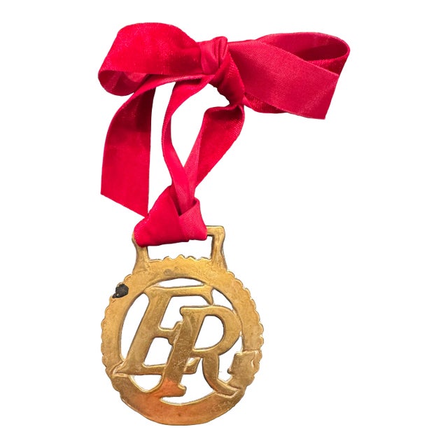 Vintage English Horse Brass Ornament For Sale