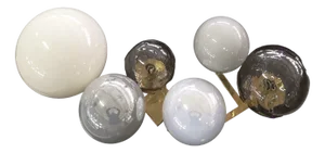Mid-Century Murano Multicolor Wall Light in Art Glass and Brass, 2000