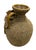 Vintage Earth-Tone Ceramic Pitcher Vase With Sculpted 3d Floral Motif & Pebble Texture For Sale - Image 4 of 12