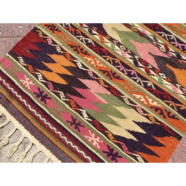 1960s Small Bohemian Kilim Rug, 49.5" X 34" For Sale - Image 5 of 11