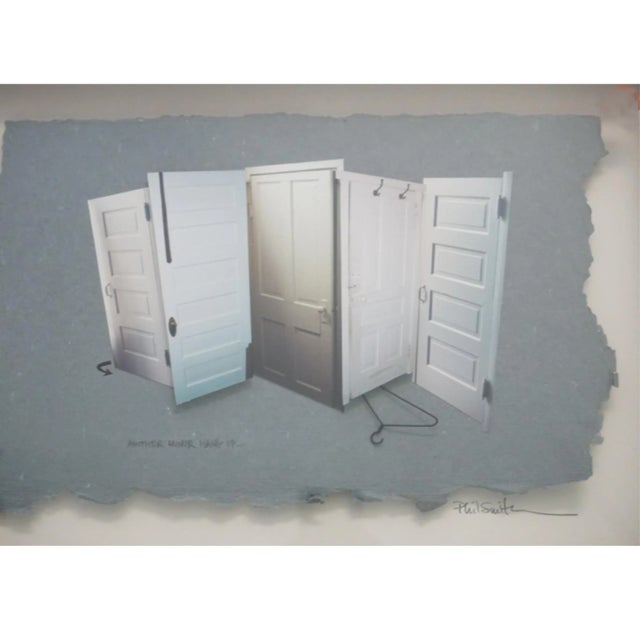 Phil Smith (American, 20th c.) Mixed Media "Another Minor Hang Up". In Floating Wood Frame. Measures 17"x13"x2"....