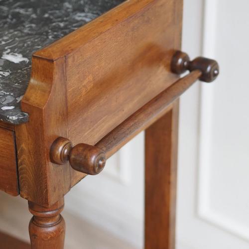 Brown French Louis Philippe Style Marble Washstand or Console Table, 1890s For Sale - Image 8 of 18