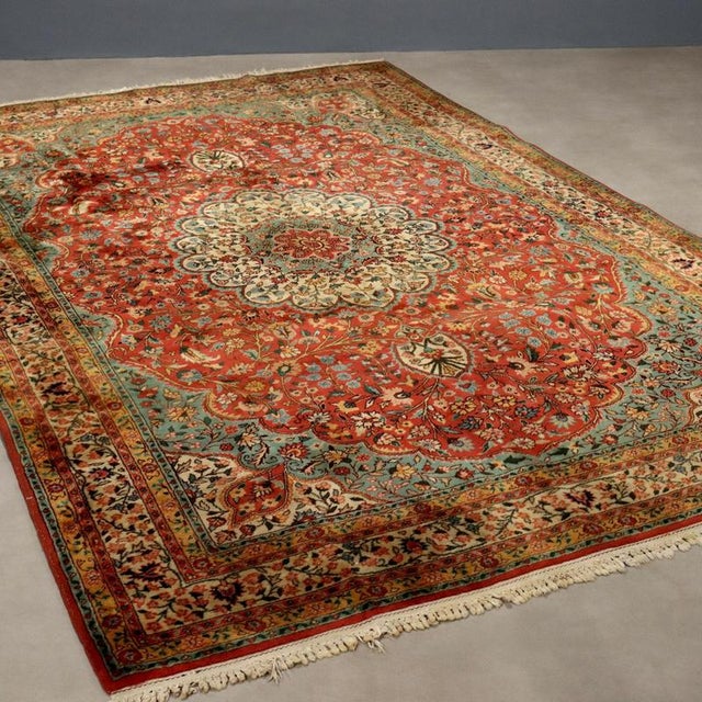Vintage Indian Kerman Rug For Sale - Image 9 of 9