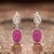 Natural Ruby Diamond Earrings 14k Gold 1.55 TCW Certified For Sale In New York - Image 6 of 14
