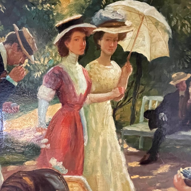 1940s After Oscar Arthur Bluhm, Midsummer Day, Oil on Panel, Framed For Sale - Image 5 of 18