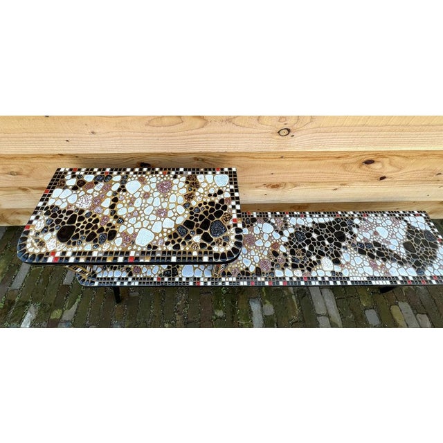 Vintage Plant Stand Table with Mosaic Stones, 1970s For Sale - Image 15 of 17