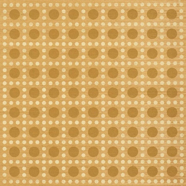 Schumacher X Backdrop Puntini Sisal Wallpaper In Tanlines For Sale