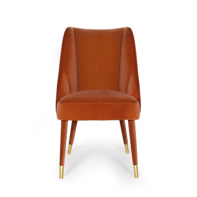 Figueroa Dining Chair in Red Velvet from Insidherland, in New conditions. Designed from 2000 Labeled by Maker