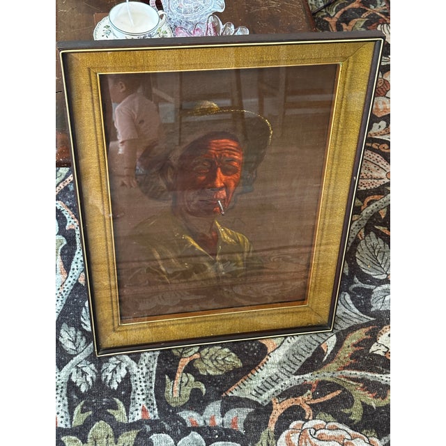 1961 Mid-Century Companion Portraits, Signed and Framed — Pair For Sale - Image 9 of 12