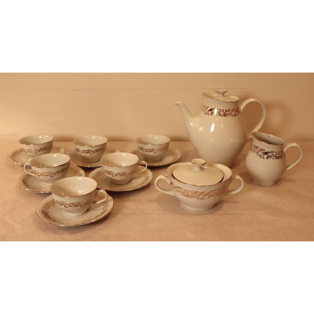 Gold Coffee Service with Gilt Decorations by Richard Ginori, 1960s, Set of 9 For Sale - Image 8 of 8