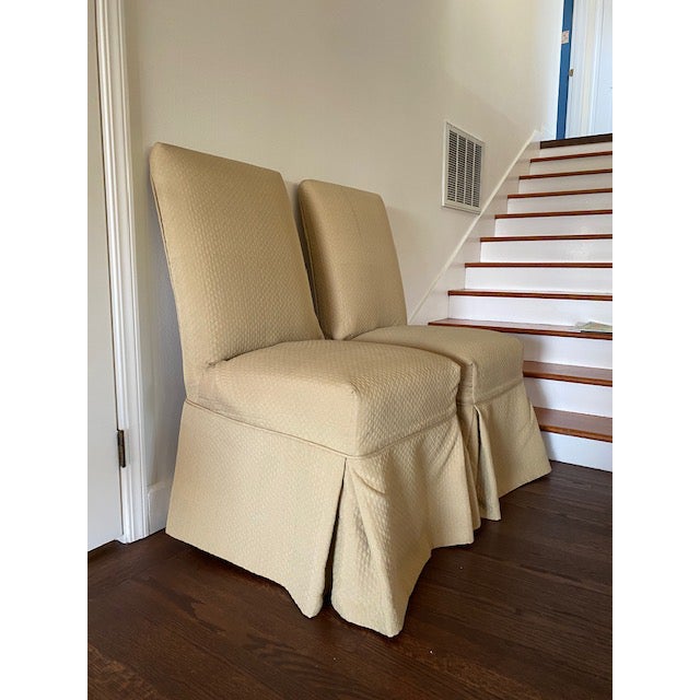 Custom Slipcovered Parsons Dining Chairs by Quatrine A Pair Chairish