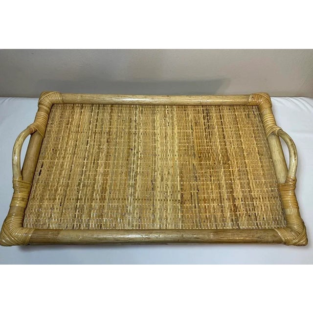 Vintage Bamboo Rattan Breakfast in Bed Folding Serving Tray For Sale In Phoenix - Image 6 of 10
