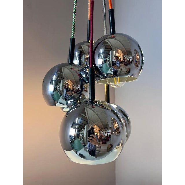 Silver Ball Lamp in Chrome from Baum-Leuchten For Sale - Image 8 of 11