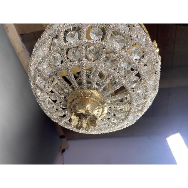Bronze 1980s French Louis XVI Gold Bronze Chandelier For Sale - Image 8 of 18
