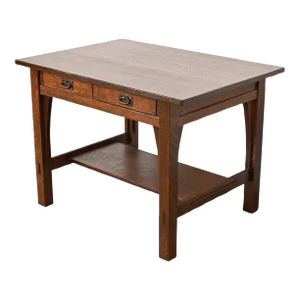 Gustav Stickley Mission Oak Arts & Crafts Writing Desk or Library Table, Newly Refinished