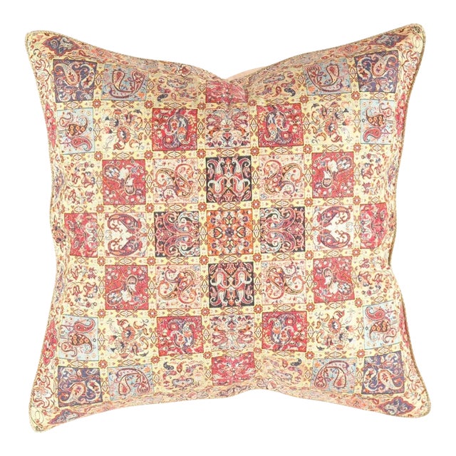 Pasargad Contemporary Persian Silk Termeh Pillow For Sale