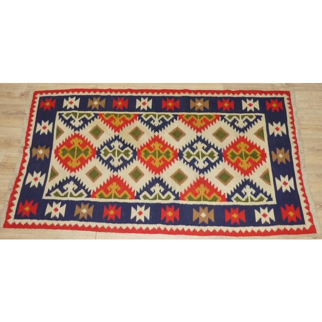 Blue Large Vintage Rug, 1960s For Sale - Image 8 of 14