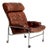 Leather and Chromed Steel Lounge Chair, Sweden, 1960s For Sale