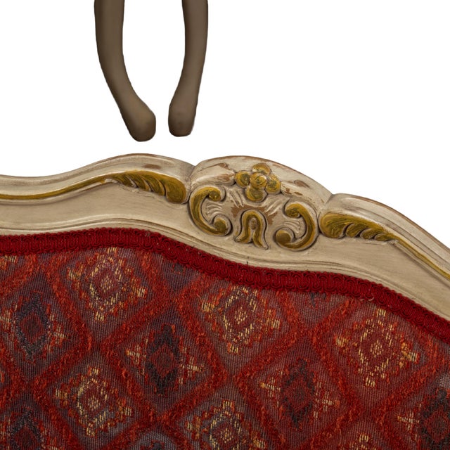 1970s 1970s French Provincial Dining Chairs Louis XV Style White Frame Upholstered -Set of 9 For Sale - Image 5 of 18