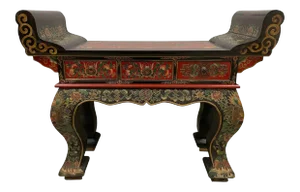 Vintage Tibetan Painted Altar Table