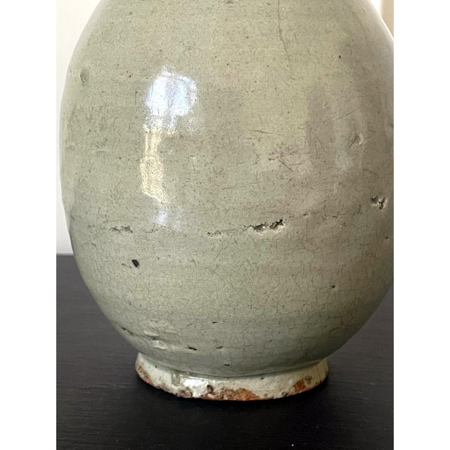 Antique Korean Celadon Bottle Vase Joseon Dynasty For Sale - Image 15 of 16