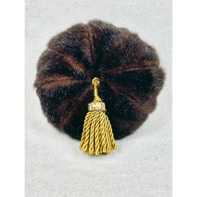Early 21st Century Faux Fur Round Pillow For Sale - Image 9 of 9