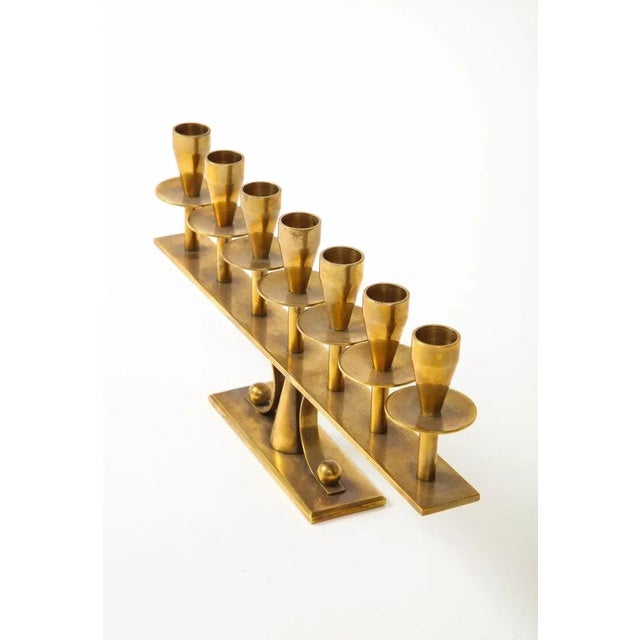 1960s Danish Brass Candelabra For Sale - Image 9 of 13