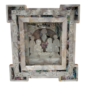 Antique Carved Mother of Pearl Nativity