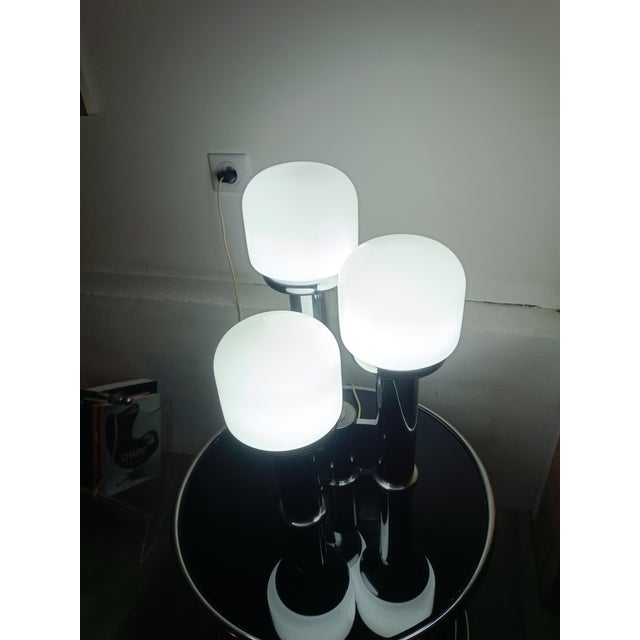 Metal Space Age Lamp in Murano Glass, 1970s For Sale - Image 7 of 9
