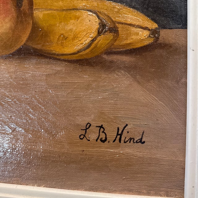 Wine Antique a Fruit Still Life Oil Painting With Antique Carved Wood Frame For Sale - Image 8 of 10