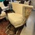 2010s Cream Wing Chair With Multicolored Back For Sale - Image 5 of 8
