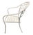 Vintage Hollywood Regency White Aluminum Palm Tree & Faux Bamboo Armchair For Sale - Image 4 of 12