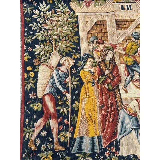 Vintage French Screen Printed Tapestry, 1970s For Sale - Image 4 of 18