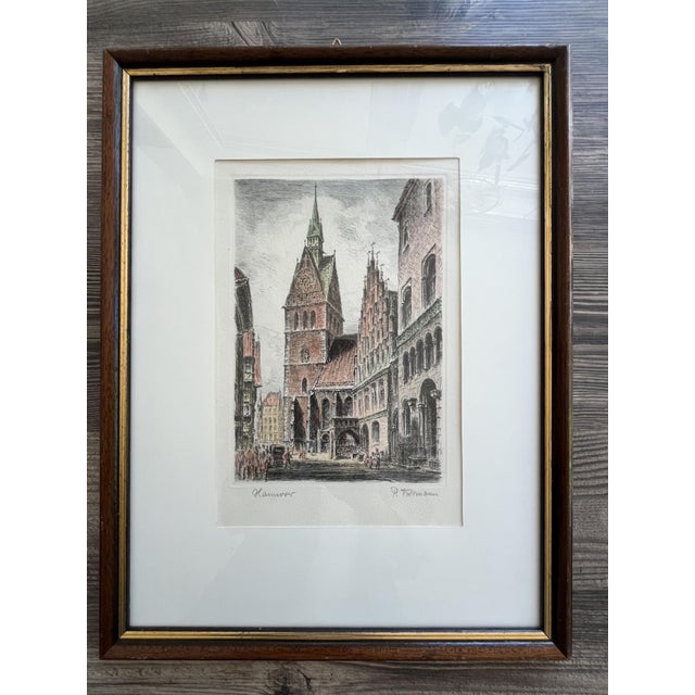 Paul Fuhrmann, Hannover Town with Historic Church, 1930, Etching, Framed For Sale - Image 4 of 9