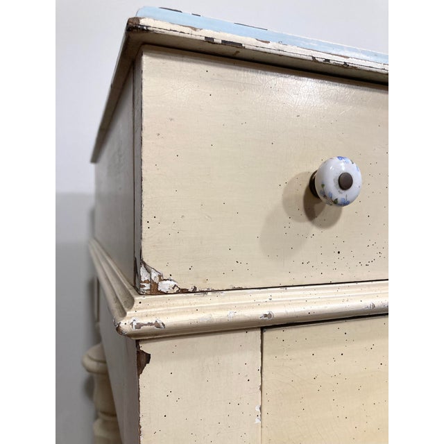 Early 20th Century Cream and Pale Blue Spinet Writing Desk For Sale - Image 14 of 18