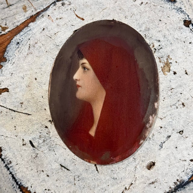 Portraiture Miniature Portrait of Saint Fabiola in Brass and Boulle Frame For Sale - Image 3 of 6