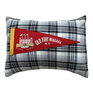 New York Niagra Old Fort Niagra Vintage Pennant on New Woven Throw Pillow