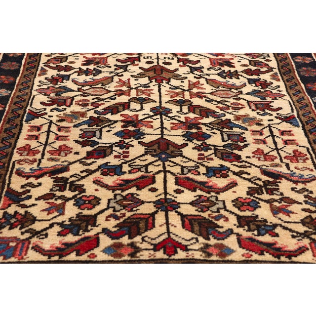 Ivory Matching Pair of Vintage Persian Heriz Rugs, 02'08 X 12'08 For Sale - Image 8 of 14